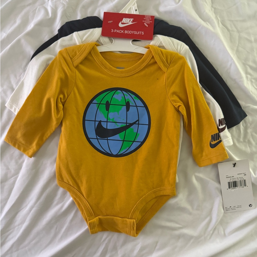 Nike Yellow and White Bodysuits Vibrant Design - Picture 1 of 1